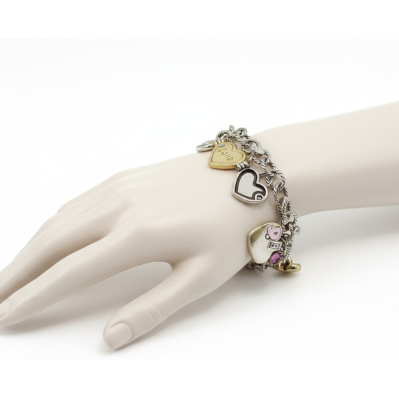 A5 Auth BRIGHTON Power of Pink 2020 Love Heal Hope Breast Cancer Charm Bracelet - Picture 1 of 4
